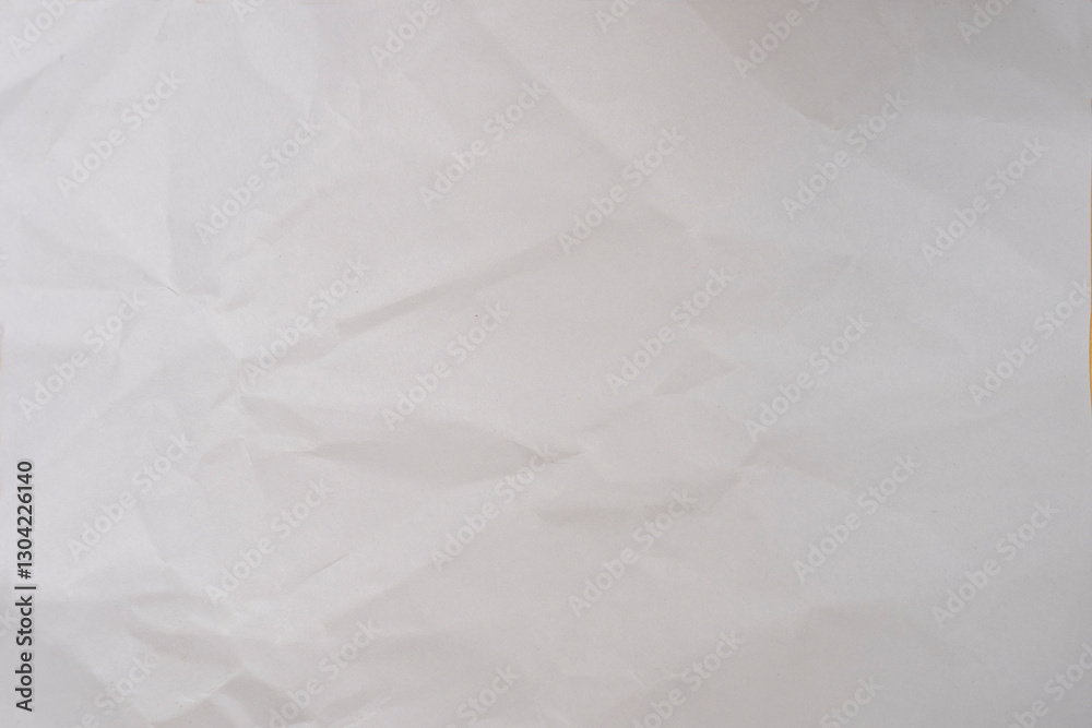 Fototapeta premium Bright White Crumpled Recycled Paper Texture with Wrinkles and Folds