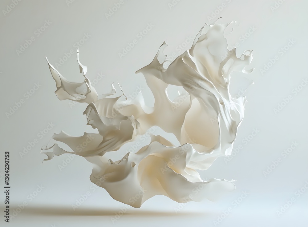 Vibrant and flowing color waves in white against a white background, creates a visual effect, generative AI Vibrant and flowing color waves in white against a white background, creates a visual effect, generative AI