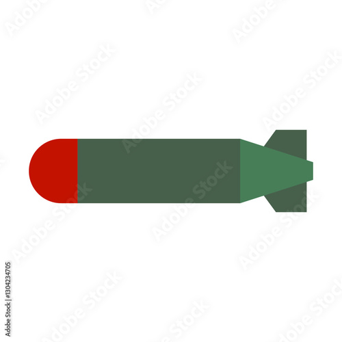 Flat design torpedo icon. Vector.