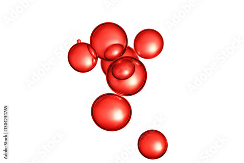 Red liquid bubbles