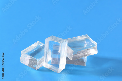Blue ice cubes
