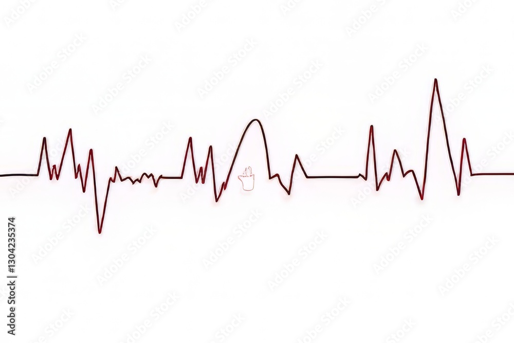 Heart Rate Monitor ECG Heartbeat Rhythm Graphic