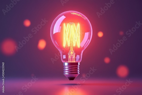 Illuminated Lightbulb Representing Innovation and Creativity