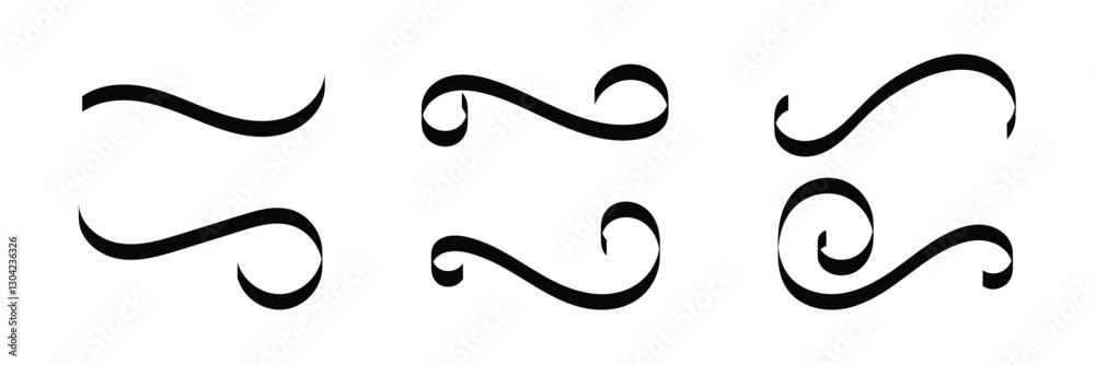 Swoosh vector. Hand drawn swoosh elements, and swoop underline typography tails shape in flat styles. Set of ribbons. Design concept element collection in eps 10. Swoosh vector. Hand drawn swoosh elements, and swoop underline typography tails shape in flat styles. Set of ribbons. Design concept element collection in eps 10.