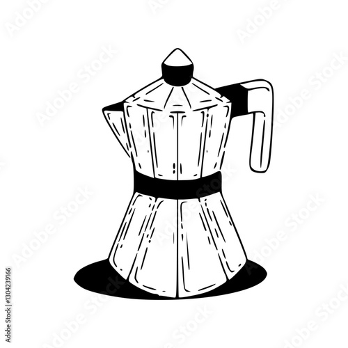 moka pot vector illustration