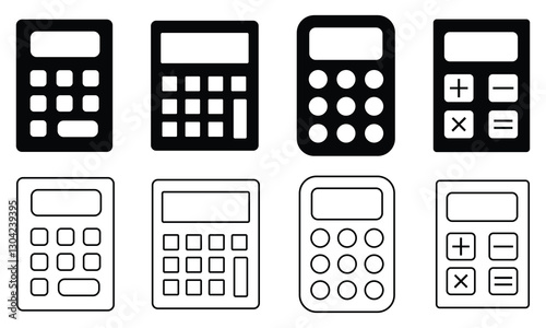 Calculator icon set. Accounting calculator icon. calculator vector. White background.