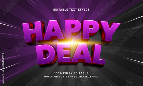 happy deal editable text effect with a sale and promo text style