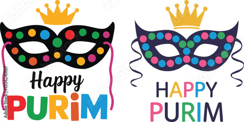happy purim vector illustration