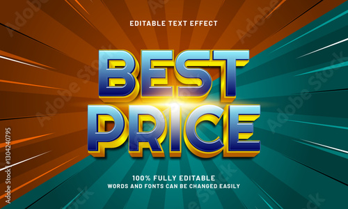 best price editable text effect with a sale and promo text style