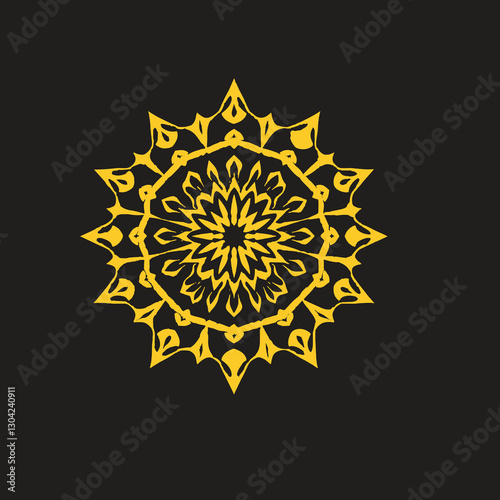 vector illustration of a golden snowflake
