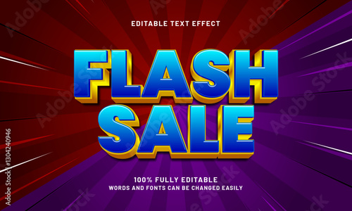 flash sale editable text effect with a sale and promo text style