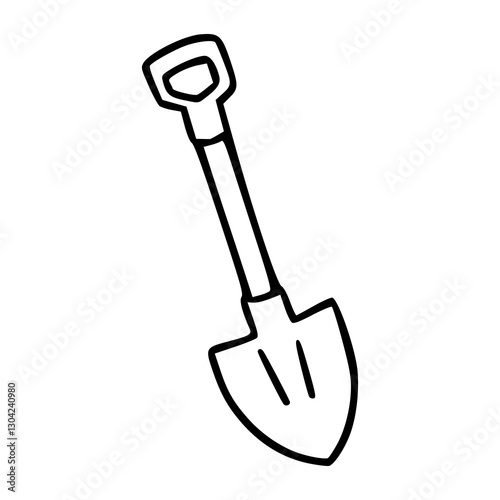outline drawing of a shovel vector illustration