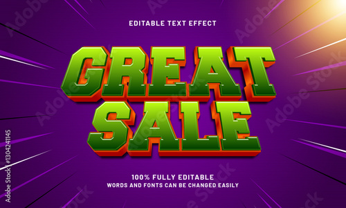 great sale editable text effect with a sale and promo text style