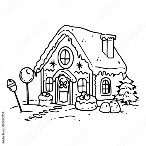 holiday gingerbread house vector design