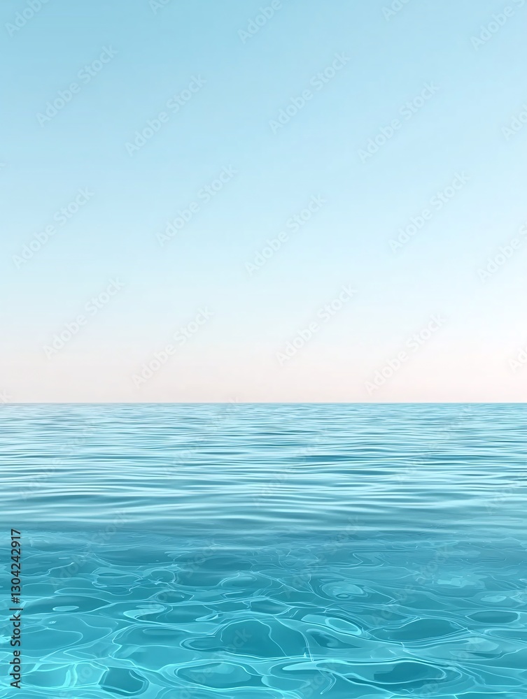 Fototapeta premium ocean-inspired gradient, deep turquoise melting into soft sky blue, tranquil ambiance, peaceful water flow, dreamy transitions, smooth surface reflections, gentle ripple effect, serene atmosphere,