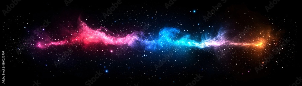 Fototapeta premium galactic nebula gradient, interstellar color swirls, cosmic dust glow, ethereal deep-space hues, celestial fluidity, luminous transitions, science fiction aesthetic, mesmerizing stellar visuals,