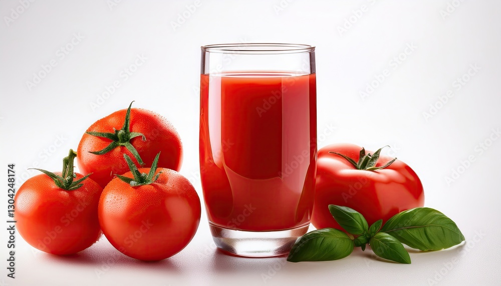 Tomato juice and tomato on a white background Tomato juice and tomato on a white background