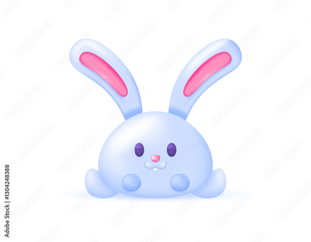 white rabbit or bunny illustration. funny, cute and adorable animal characters. facial expression. minimalist 3d style design. design elements. easter day white rabbit or bunny illustration. funny, cute and adorable animal characters. facial expression. minimalist 3d style design. design elements. easter day