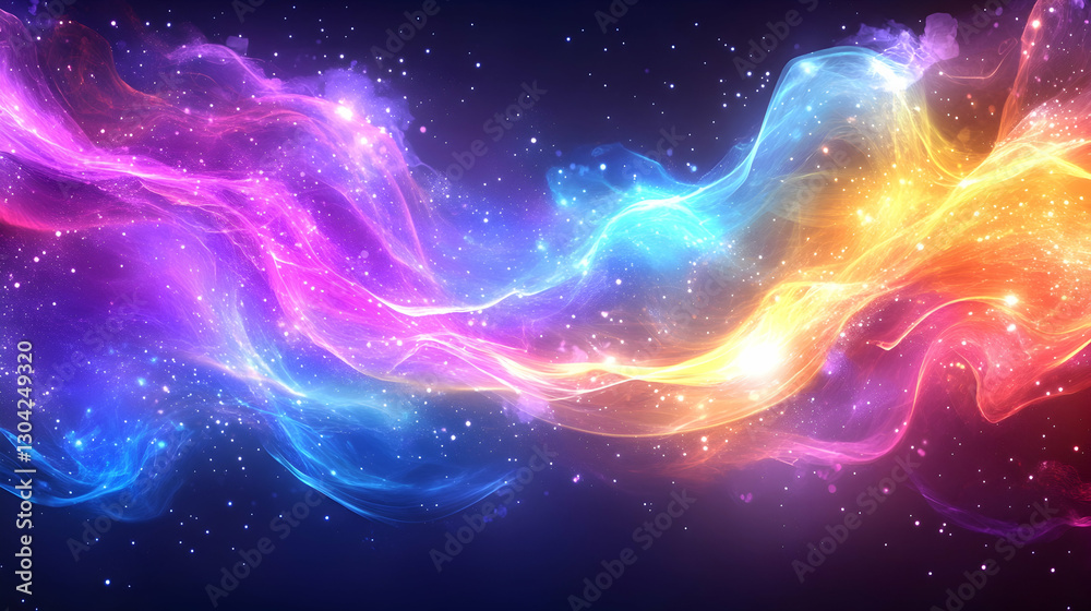 Fototapeta premium Colorful swirling nebula in space