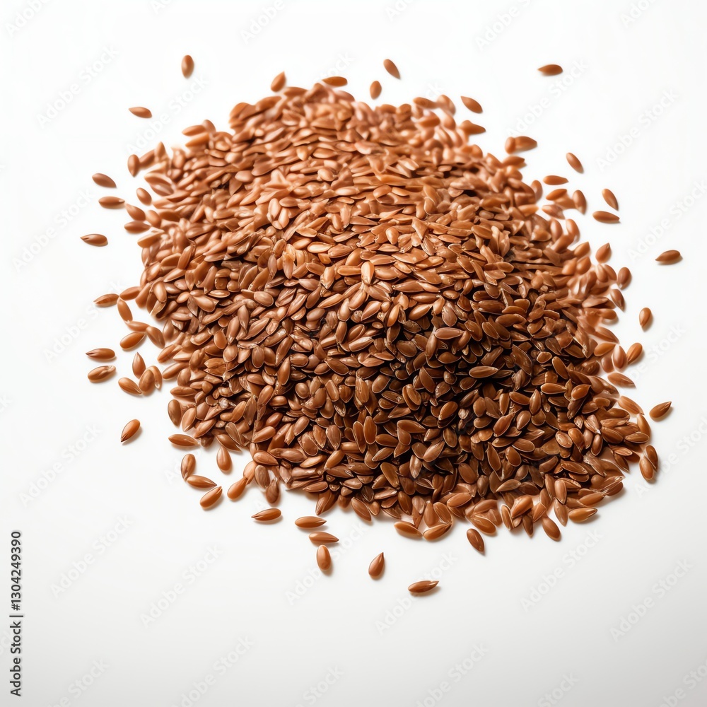 Clean, professional product photo of flaxseeds on a pure white background. Perfect for e-commerce, ads, and healthy food promotions. High-quality detail Clean, professional product photo of flaxseeds on a pure white background. Perfect for e-commerce, ads, and healthy food promotions. High-quality detail