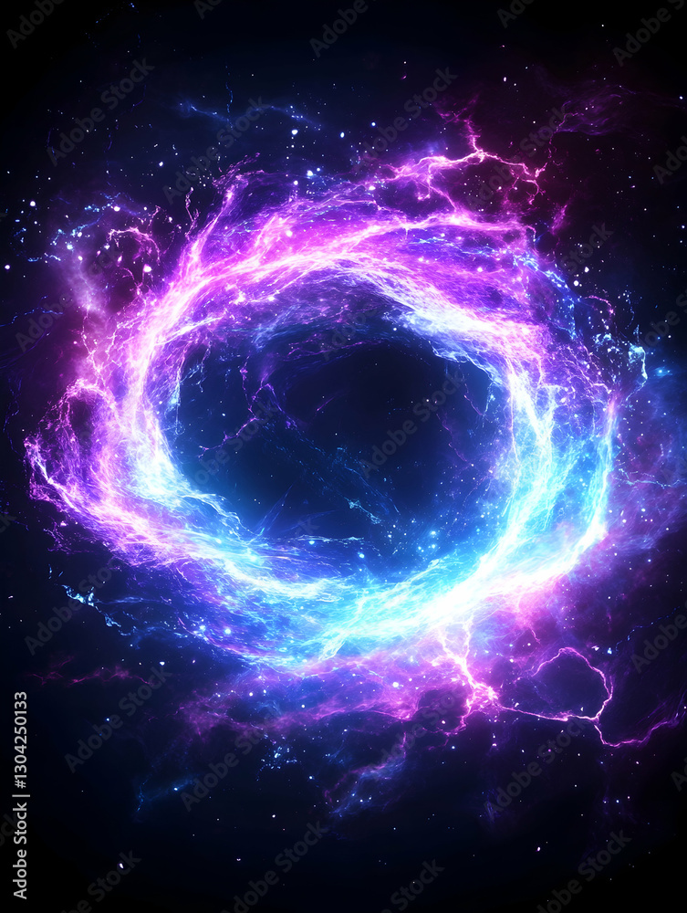 Fototapeta premium Cosmic energy ring swirling in space