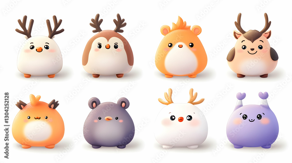 Naklejka premium Cute Animal Illustrations Set