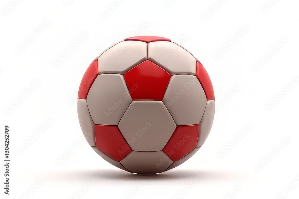 Red and Gray Soccer Ball Isolated on White Background Red and Gray Soccer Ball Isolated on White Background