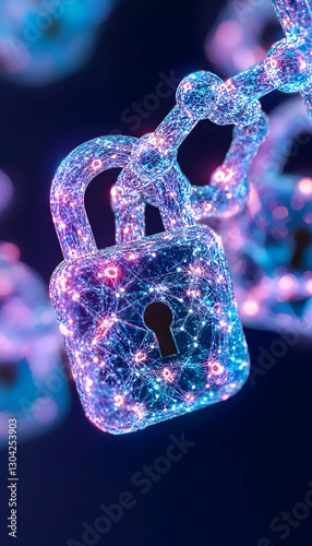 Digital Lock Chain Abstract photo