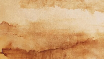 vintage brown watercolor stain on textured paper, abstract coffee spill effect, aged parchment background for design

