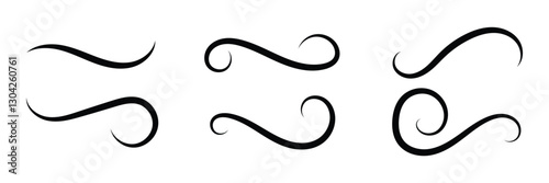 Tail Swoosh Baseball flat Sign, Typography font curve tail, font swoosh tail ornamental vector, text ornaments football or athletics tail, ornamental swash underline Swirl black colour in eps 10.