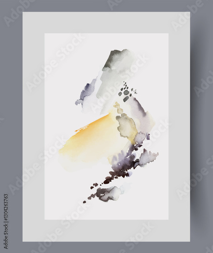 Obraz na płótnie Chaotic abstract strokes on artistic composition symbolizing lack of order on wall art. Watercolor print. Artwork with chaotic spots and splashes of bed colors, in frame with decor for poster w salonie