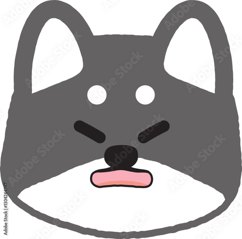 文句を言ってるかわいい黒柴のイラスト