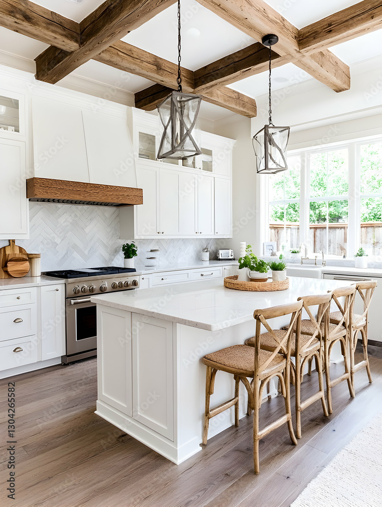 Fototapeta premium Rustic Farmhouse Kitchen Island