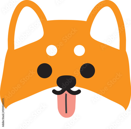 舌を出している柴犬のイラスト