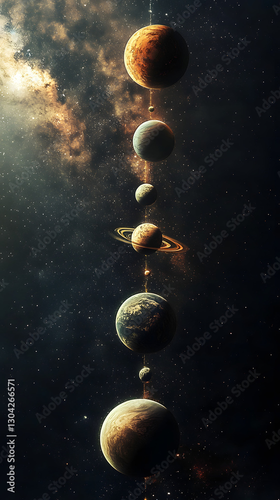 Cosmic Alignment – Seven Planets in a Stunning Cinematic Universe
