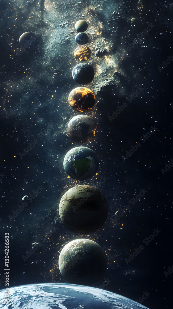 Cosmic Alignment – Seven Planets in a Stunning Cinematic Universe