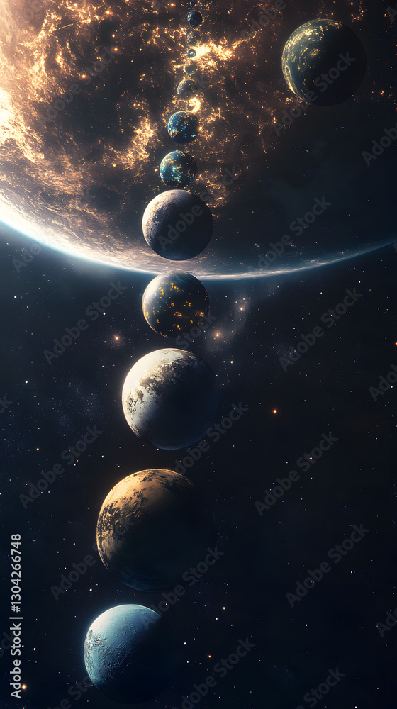 Cosmic Alignment – Seven Planets in a Stunning Cinematic Universe