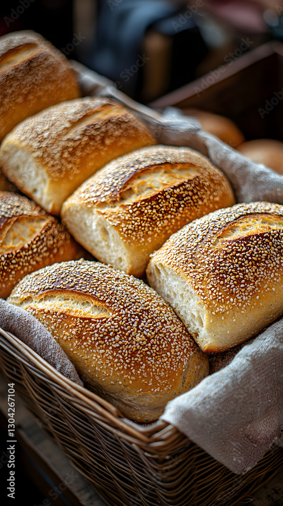 Rustic Basket of Fresh Bread – A Small-Town General Store Classic