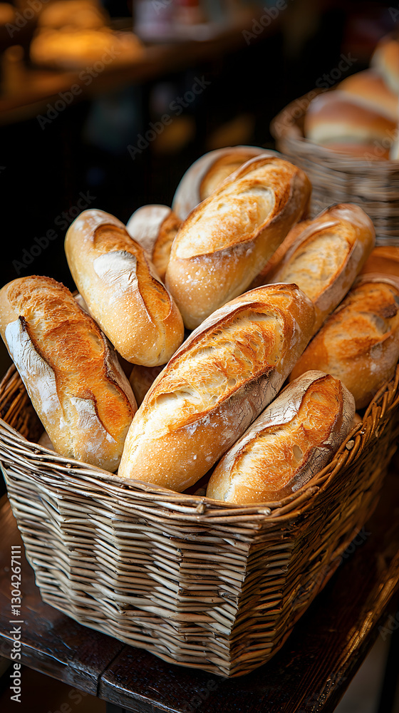 Rustic Basket of Fresh Bread – A Small-Town General Store Classic