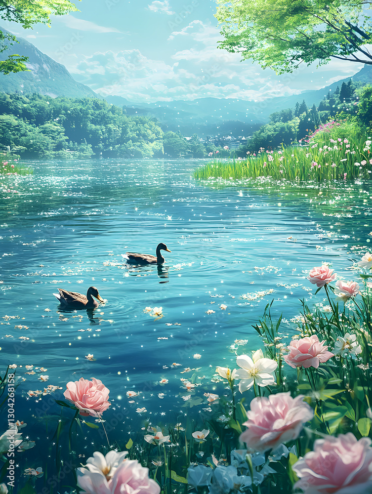 Enchanting Waterscape – A Romantic Scene of Nature and Light