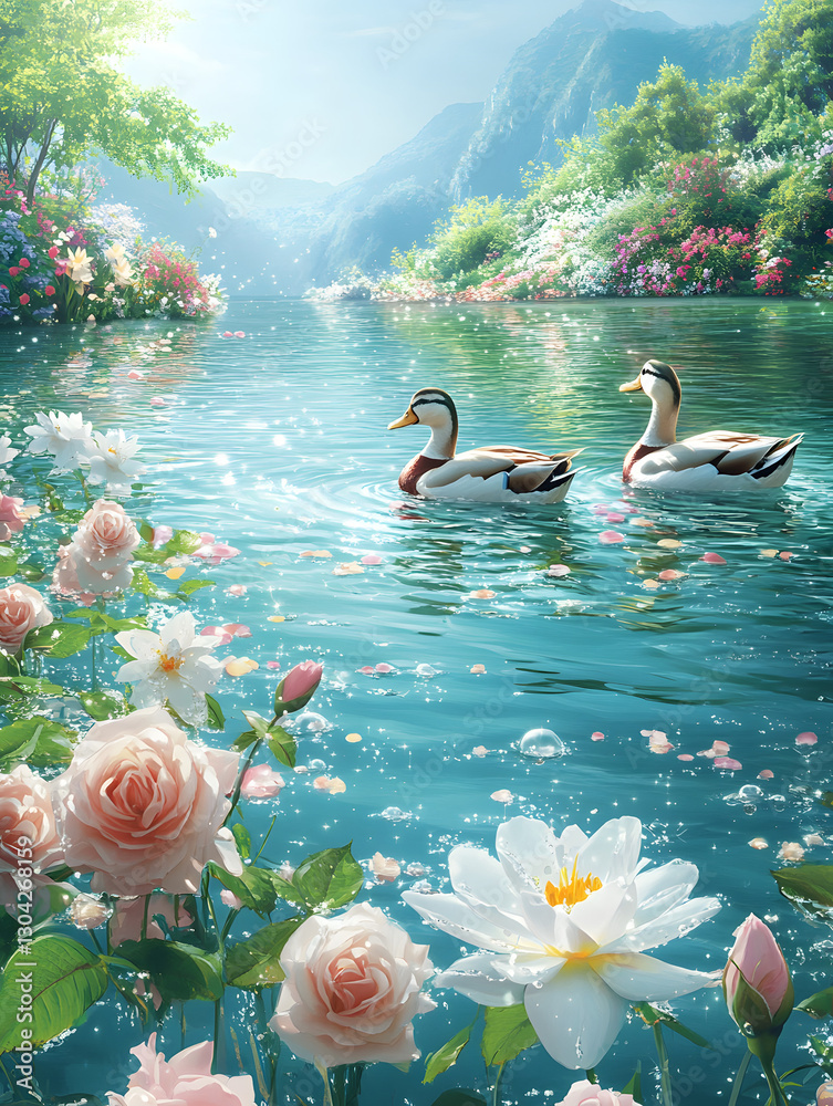 Enchanting Waterscape – A Romantic Scene of Nature and Light