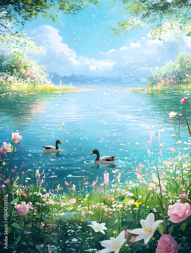 Enchanting Waterscape – A Romantic Scene of Nature and Light