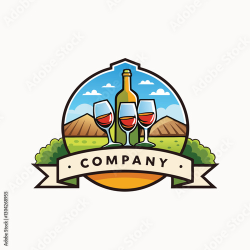 Wine leaf with bunch of grapes. Wine, winery logo or icon, or emblem. Label for menu design restaurant or cafe. minimalist logo, element. Vector illustration