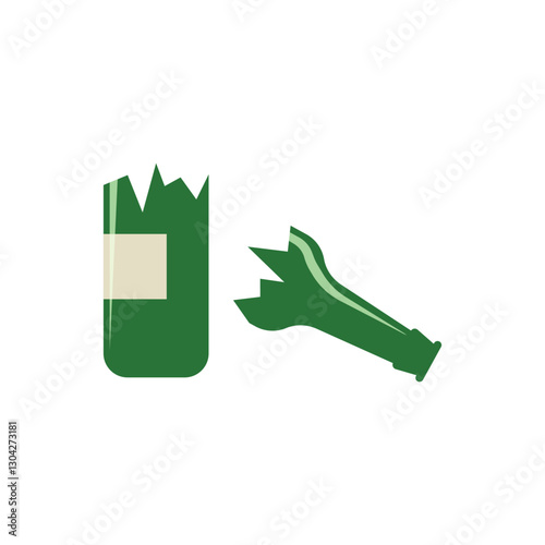 Broken glass bottle icon