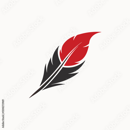 Print Abstract ethnic line art feather design. Feather icon logo set vector cartoon illustration isolated on white background