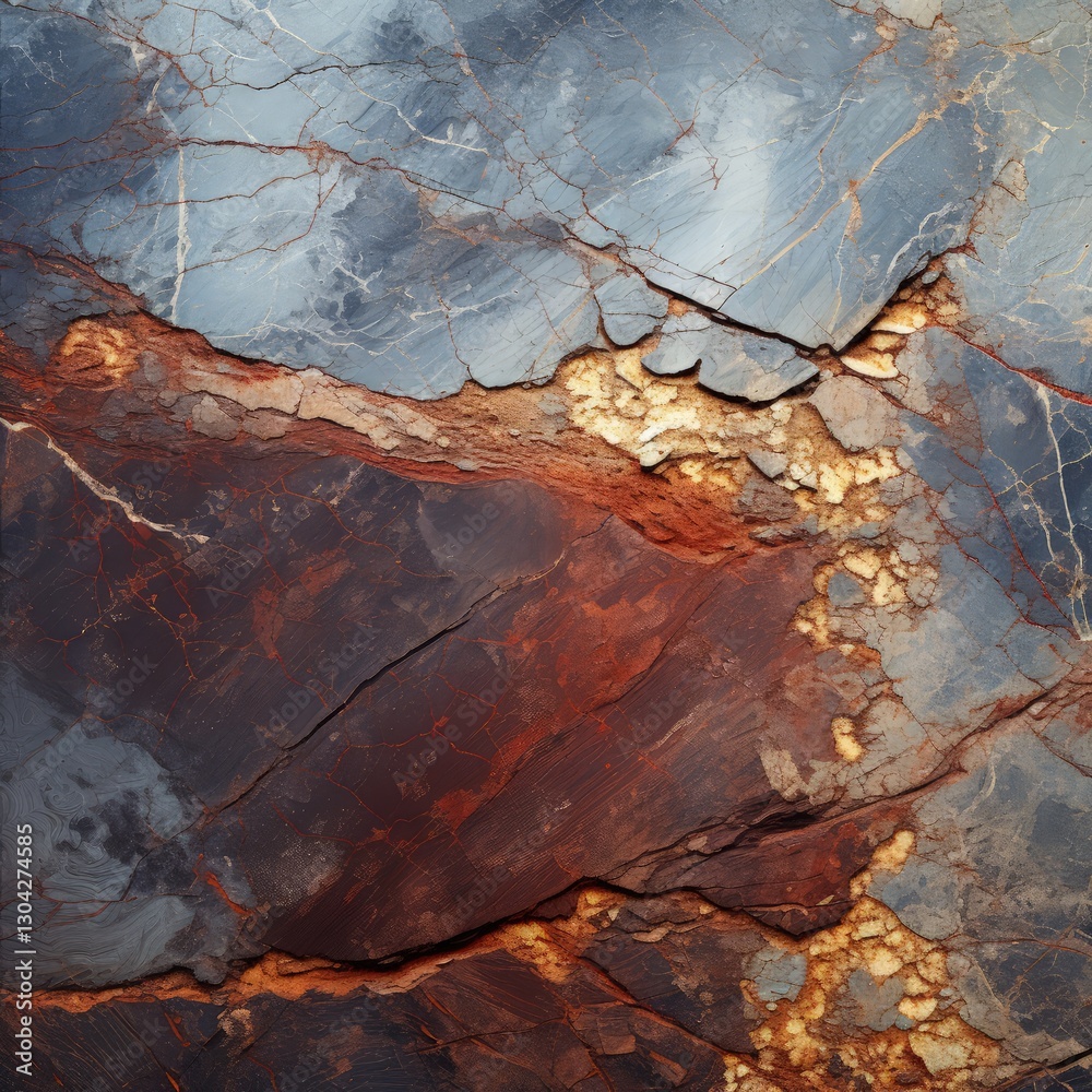 Fototapeta premium Luxurious Dark Brown and Blue Marble Flooring Design