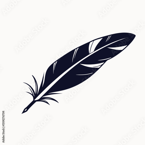 Vector isolated silhouette of bird feather. Feather silhouette vector set icon image,simple and minimalist icon design,isolated on white background