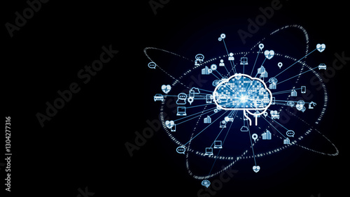 Wallpaper Mural AI (Artificial Intelligence) concept. Communication network. Torontodigital.ca