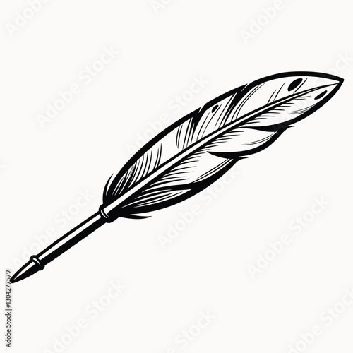 Vector isolated black silhouette of bird feathers one. Design Template of Flamingo, Angel, Bird Feather. Isolated vector illustration