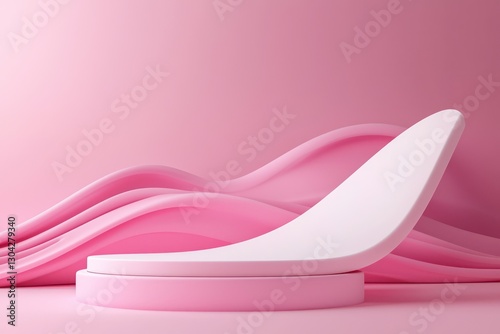 Smooth curve podium with ample copy space for creative branding and marketing ideas.